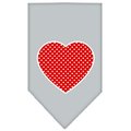 Unconditional Love Red Swiss Dot Heart Screen Print Bandana Grey Large UN851578